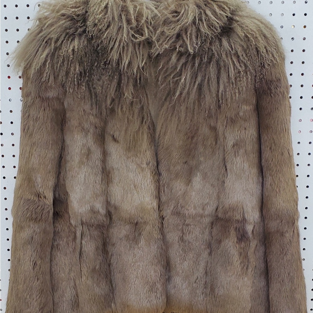 Dyed rabbit jacket size M made in Hong Kong